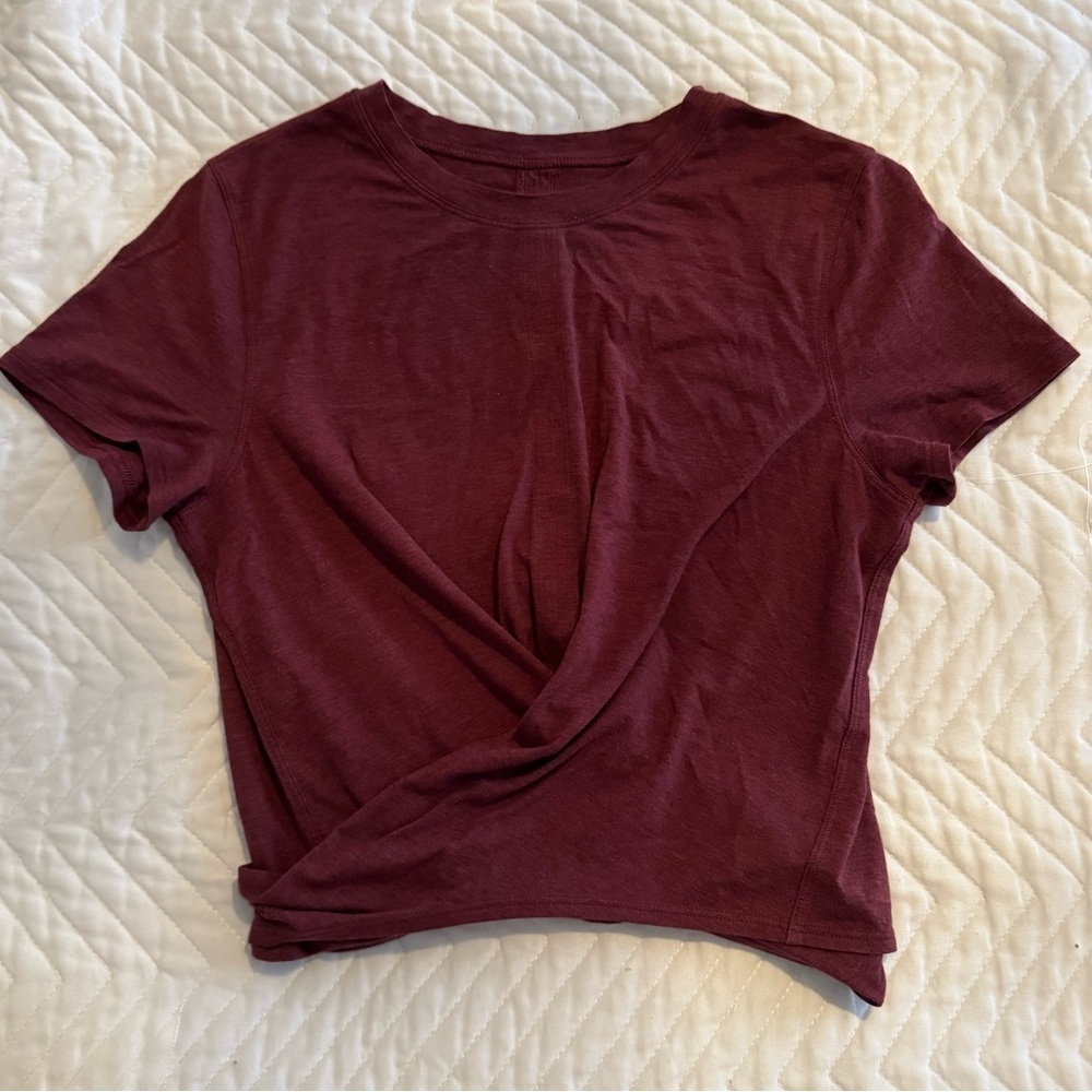 Lululemon Time To Restore Short Sleeve Heathered Dark Sport Red